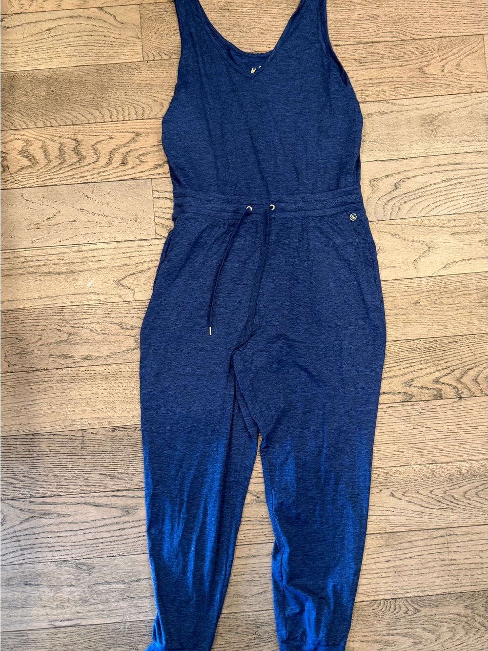 Lilly Pulitzer Navy Blue Sleeveless Drawstring Jumpsuit